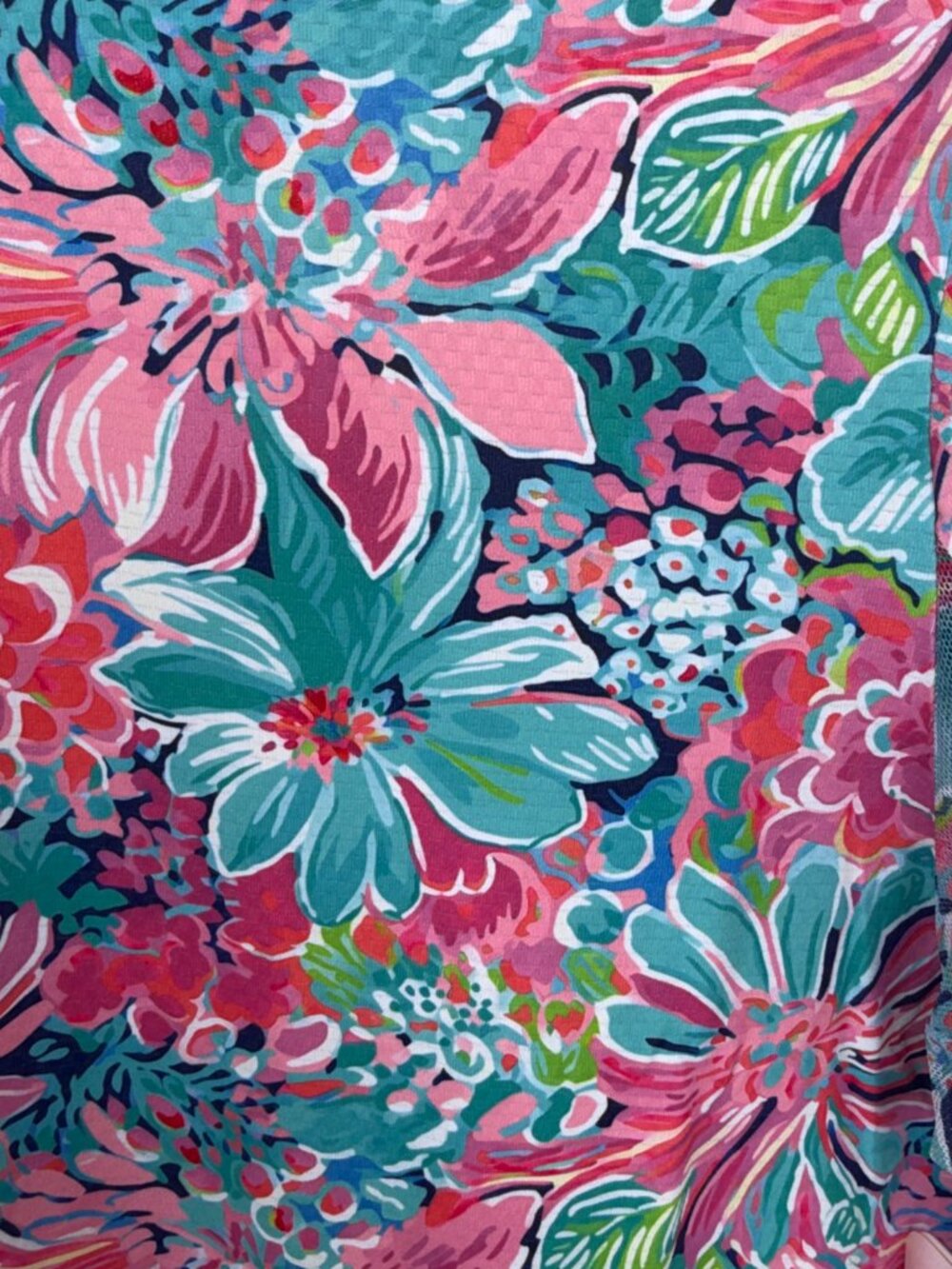 GOTTEX Mock Neck 1/4 Zip Pullover Jacket Top XL L S Colorful Floral NWT - Picture 3 of 3